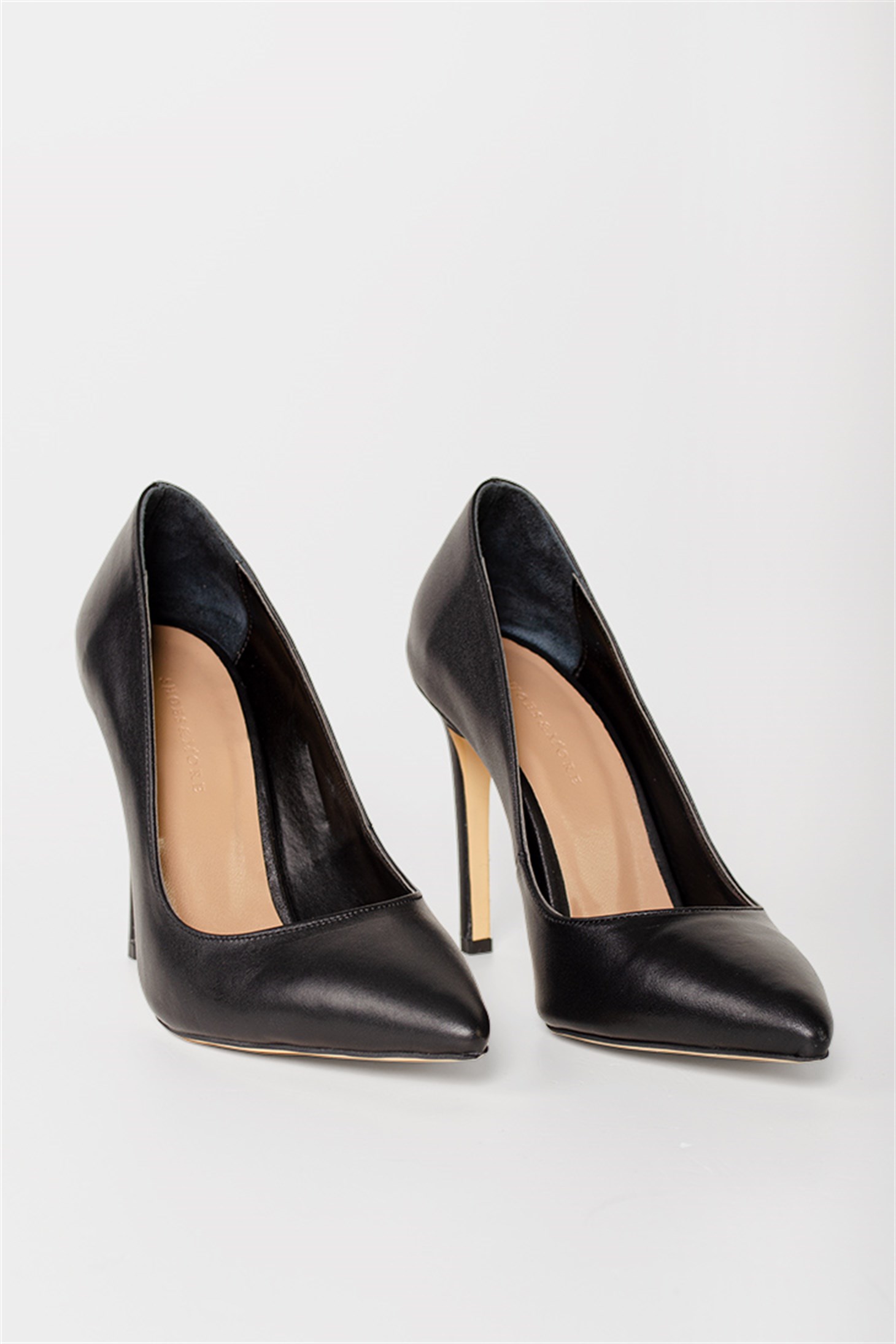 CLEOO - Siyah Deri - Topuklu