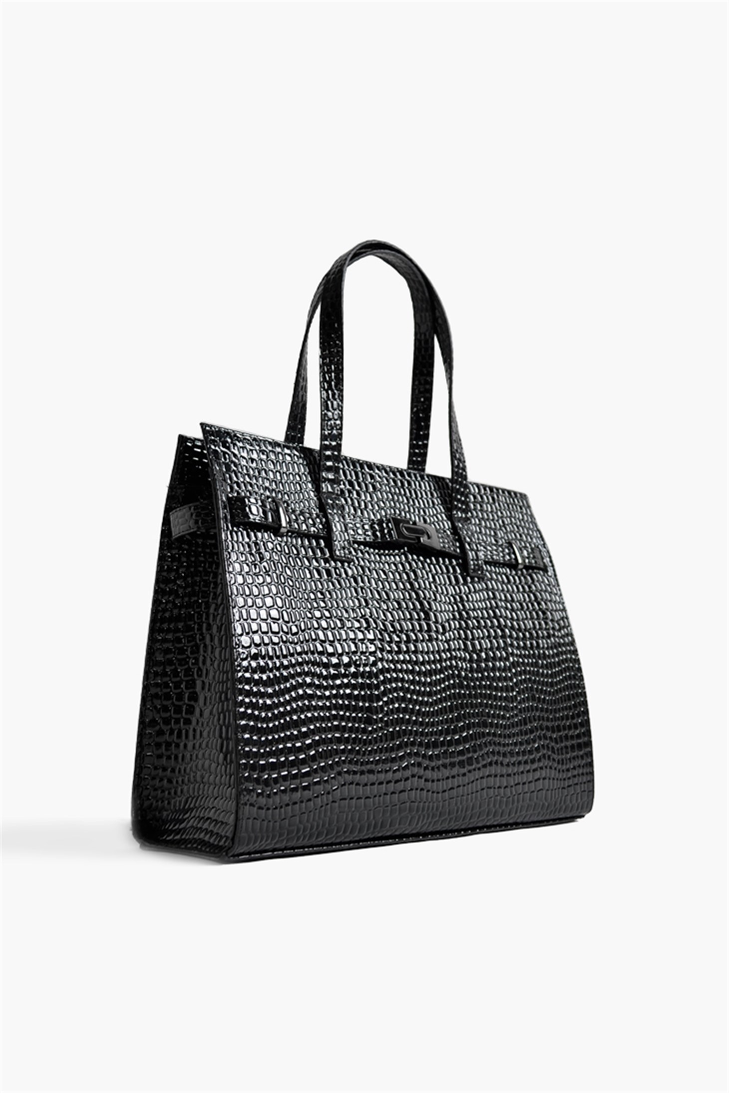 SHOES&MOREELISSA BGELISSA BG - Siyah Rugan Croco - Omuz Çantası