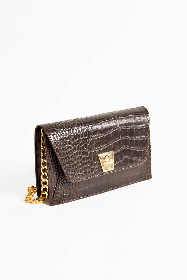 S&M BASICBEXYYBEXYY - Kahve Croco 24 - Mini Omuz Çantası