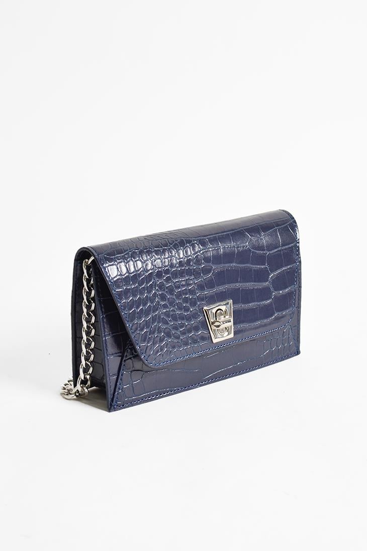 S&M BASICBEXYYBEXYY - Lacivert Croco 24 - Mini Omuz Çantası