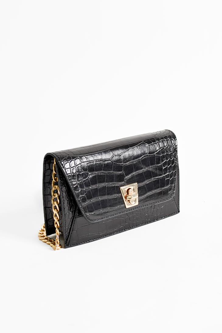 S&M BASICBEXYYBEXYY - Siyah Croco 24 - Mini Omuz Çantası