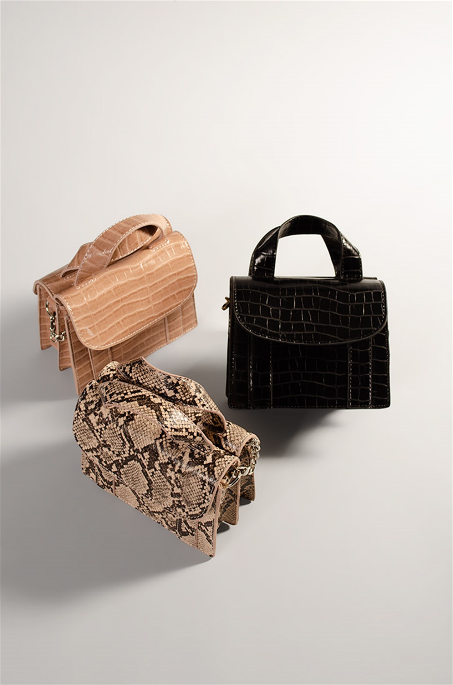 PULET - Pudra Yılan - Mini Omuz Çanta