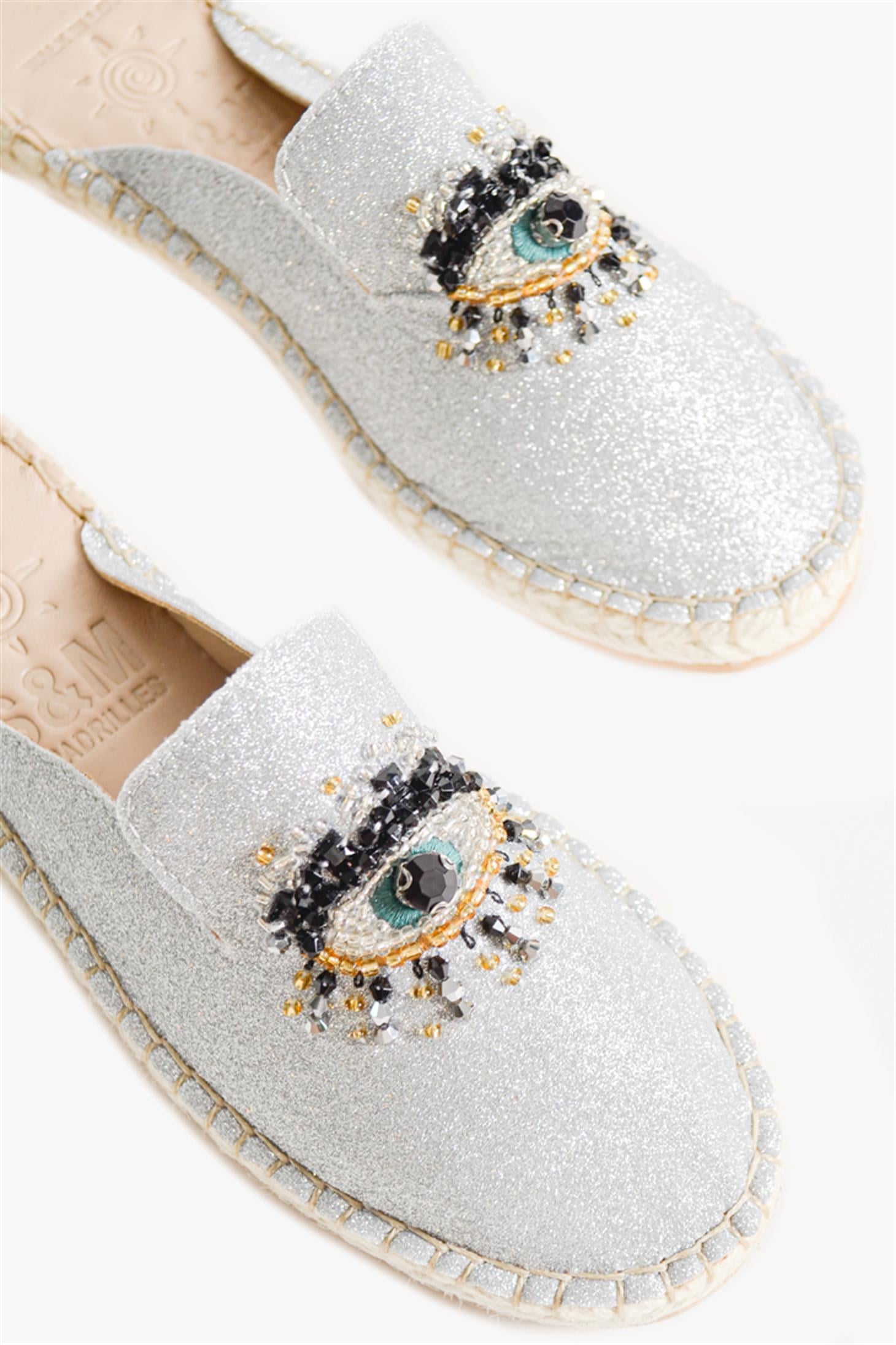 SHOES&MOREERMYERMY - Gümüş Glitter - Espadril