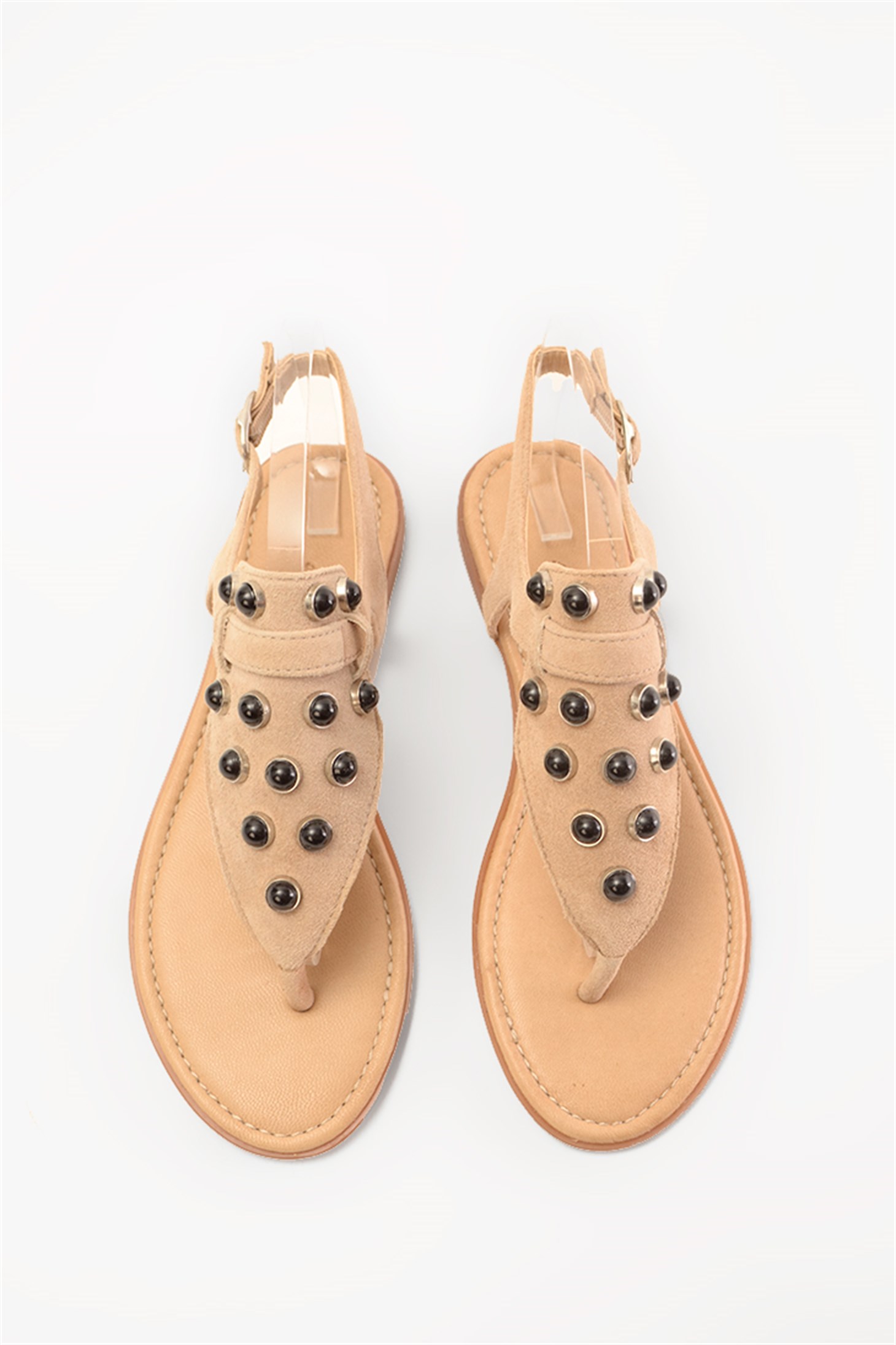 SHOES&MORECUPPYCUPPY - Bej Suet - Sandalet