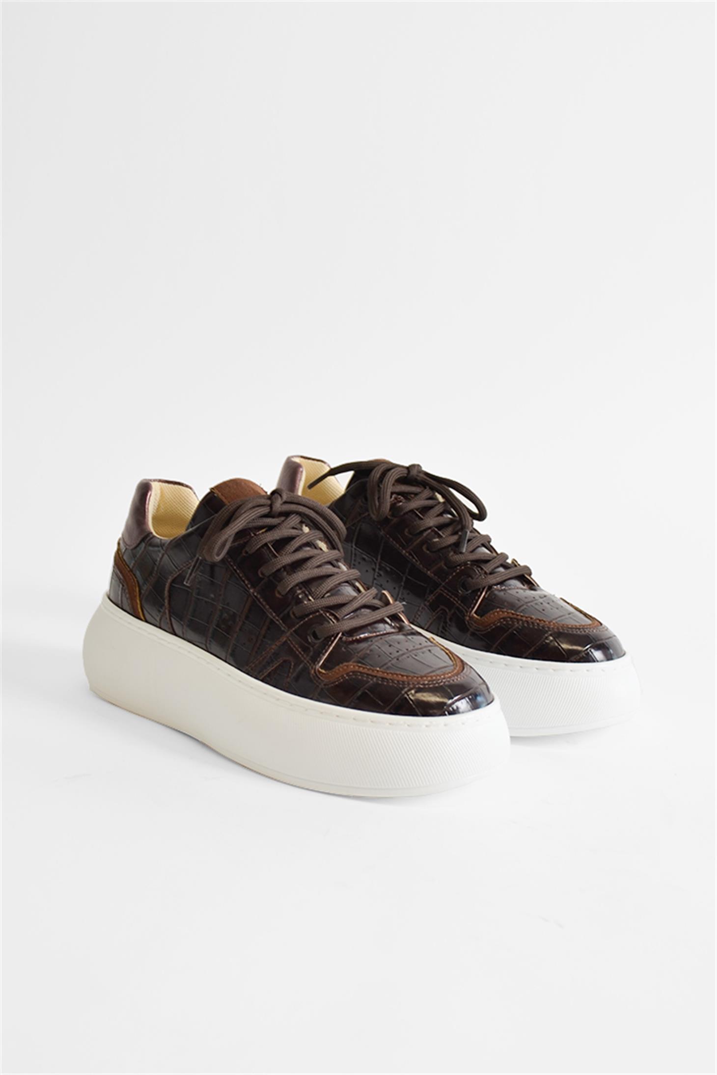 SHOES&MOREHENLAHENLA - Kahve Croco - Spor