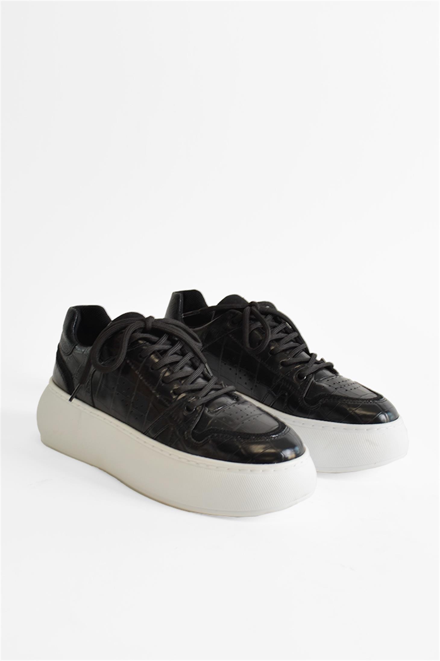 SHOES&MOREHENLAHENLA - Siyah Croco - Spor