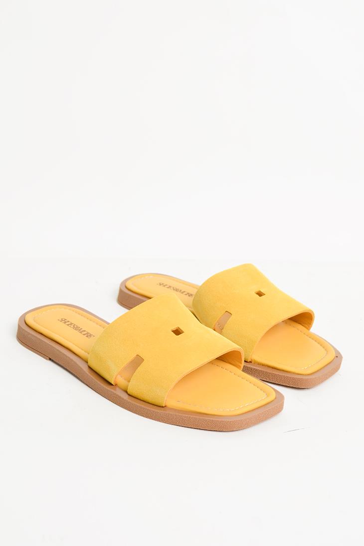 SHOES&MORERONJARONJA - Sarı Süet - Terlik