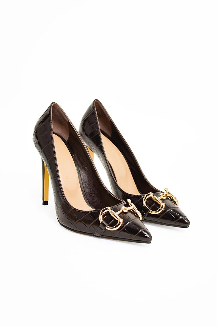 SHOES&MOREFIGAROFIGARO - Kahve Croco - Stiletto
