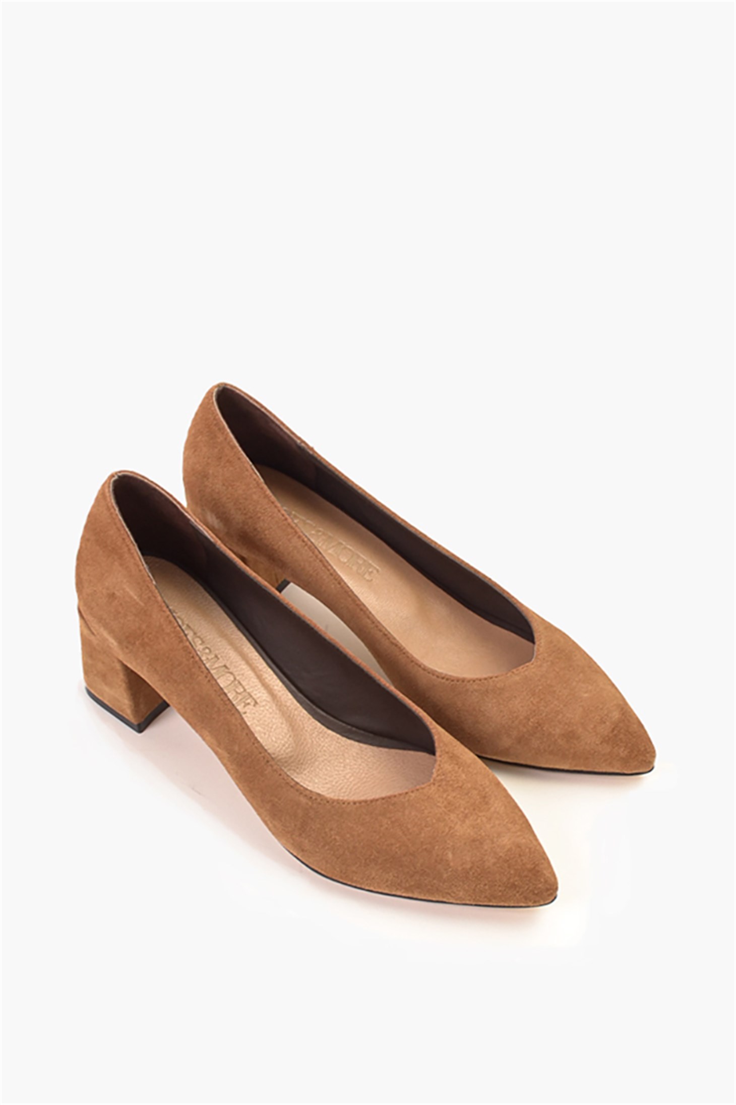 SHOES&MOREPOLLAPOLLA - Taba Süet - Blok Topuklu