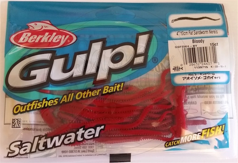 Berkley Gulp Nereis 4'' / 10 cm Sandworm (1139715) Kokulu Silikon Kurt Yem Bloody