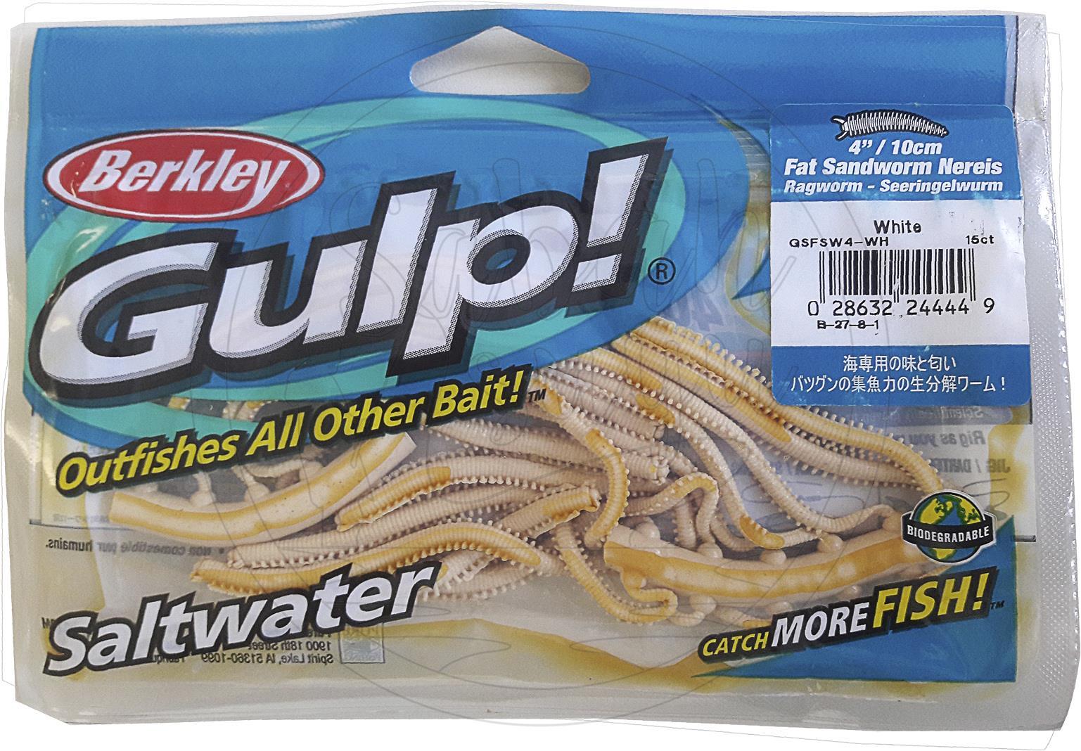 Berkley Gulp Nereis 4'' / 10 cm Sandworm Kokulu Silikon Kurt Yem White