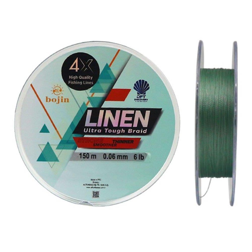 Bojin Linen 4X İp Misina Yeşil 150t 0.06mm 6lb