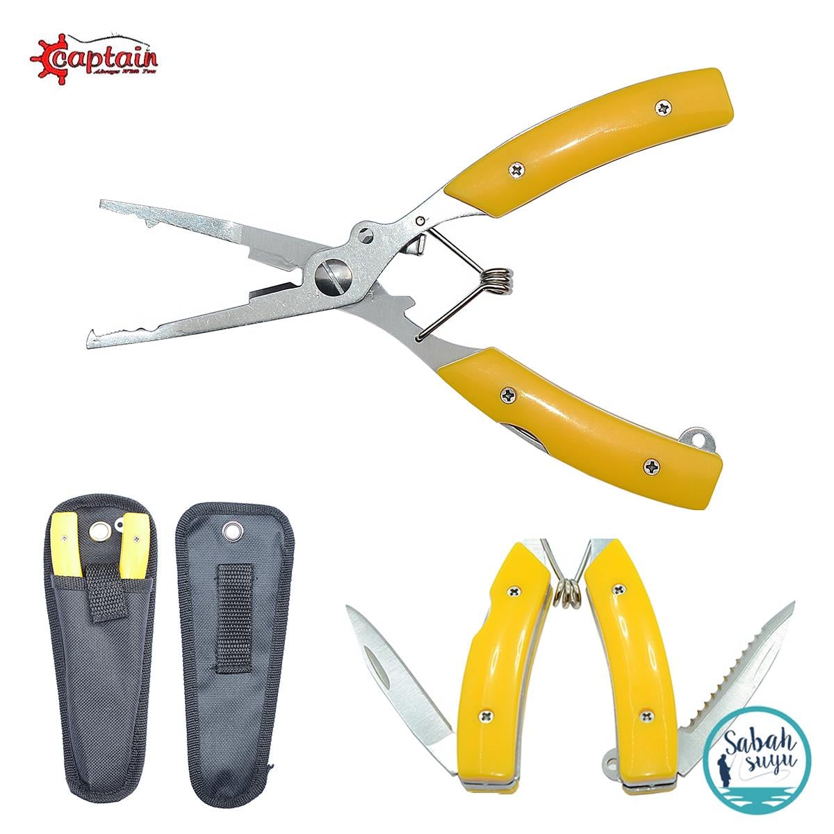 Captain 7514 Halka Açıcı - Kesici Pense - Çakı 16cm Sarı