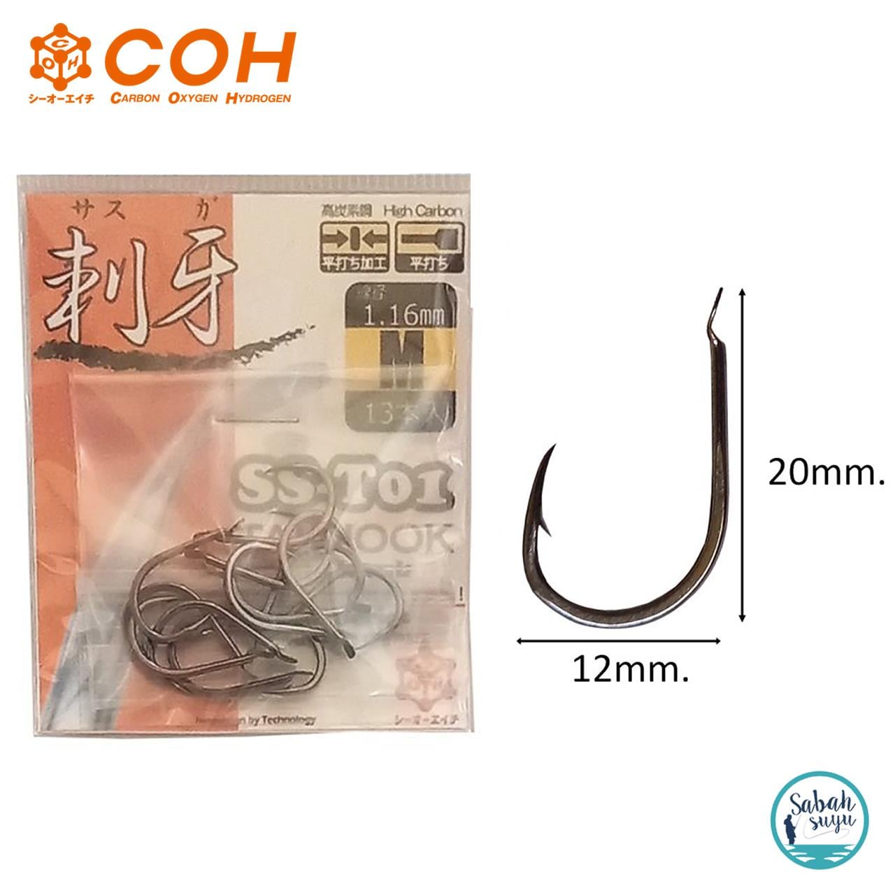 COH High Carbon Hook Tai Rubber İğne M Siyah (13 Adet)