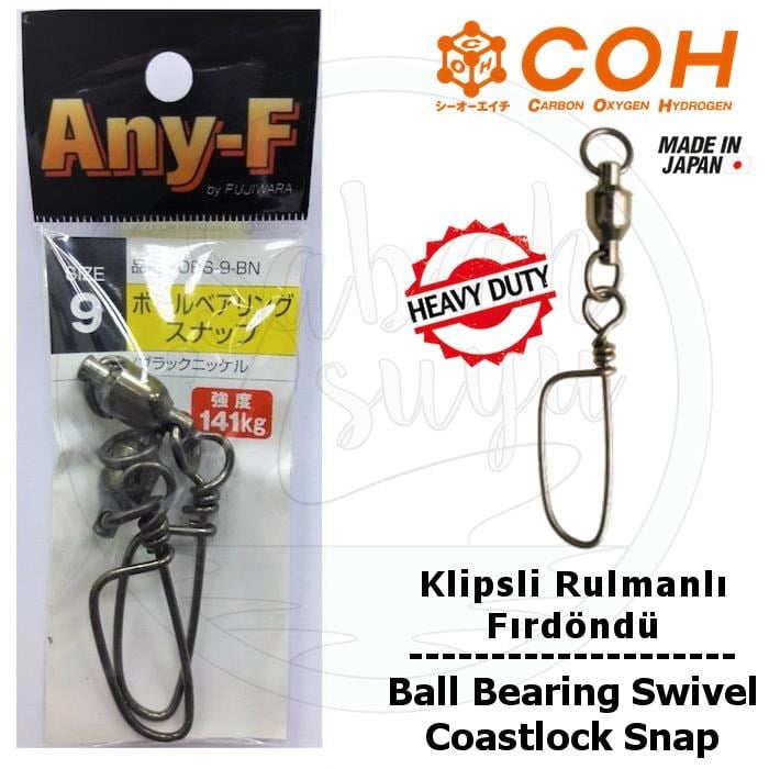 COH Klipsli Rulmanlı Fırdöndü EX #9 141kg (Heavy Duty / Coastlock Snap)