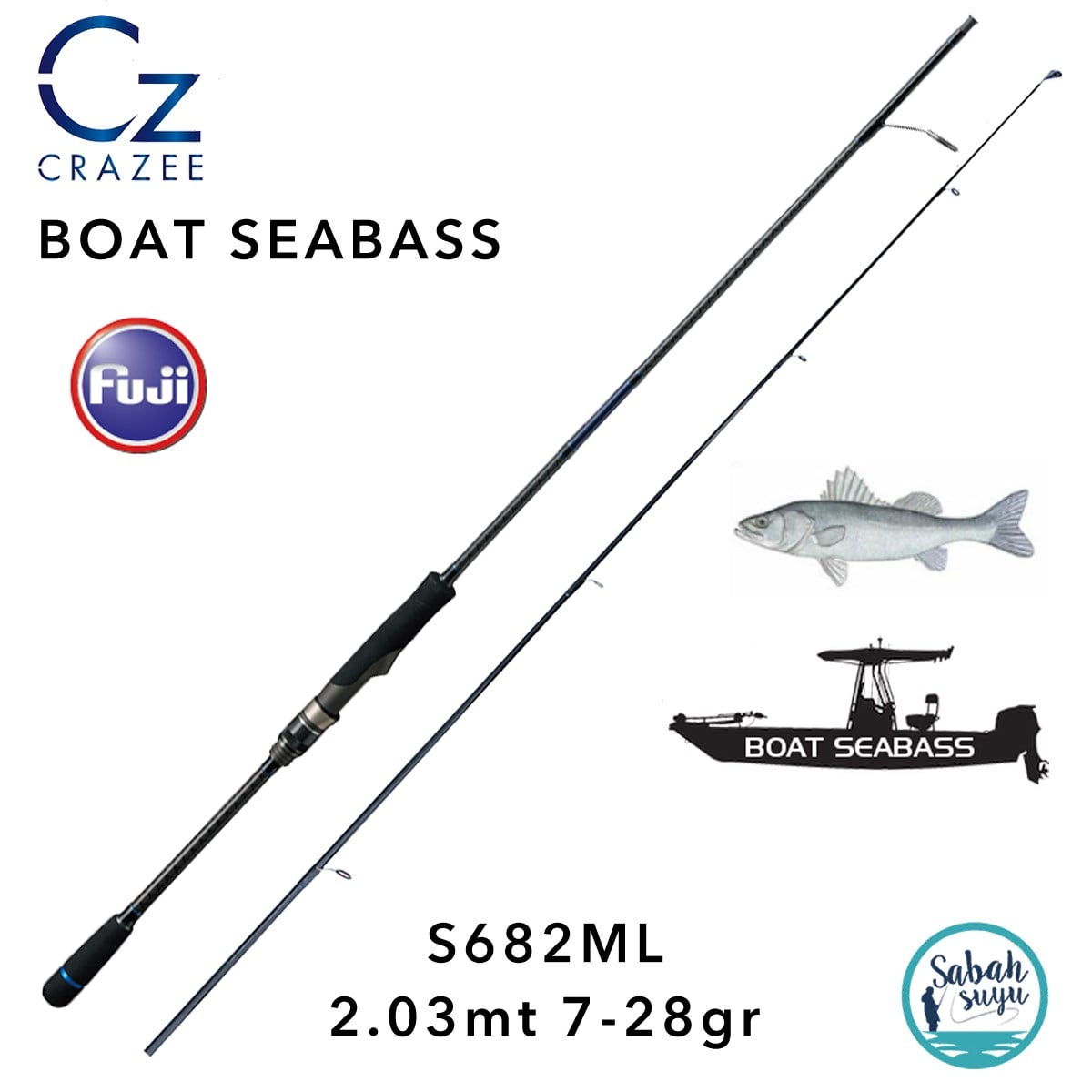 Crazee Boat Seabass S682ML Tekne Spin Kamış 2.03mt 7-28gr