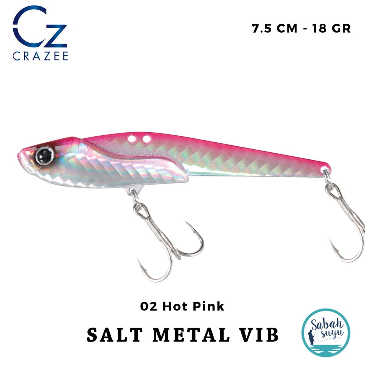 Crazee Salt Metal VIB 75 Vibrasyon Jig 75mm 18gr #02 Hot Pink