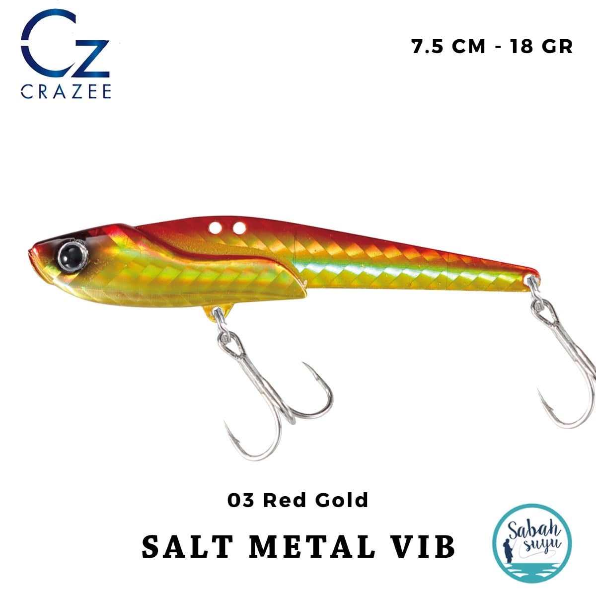 Crazee Salt Metal VIB 75 Vibrasyon Jig 75mm 18gr #03 Red Gold