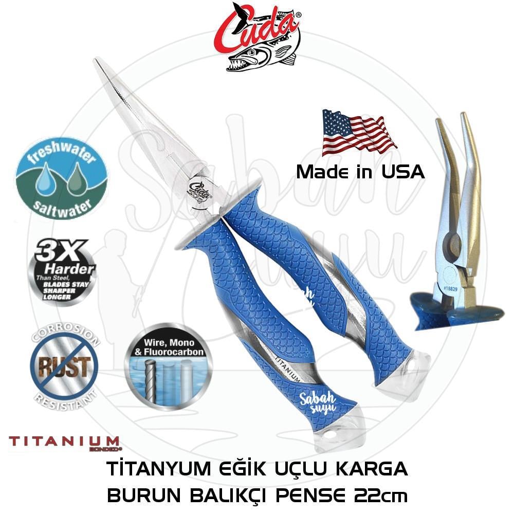 Cuda Titanyum Eğik Uçlu Kargaburun Balıkçı Pense 22cm