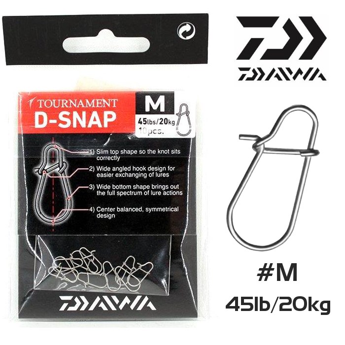 Daiwa Agrafes Tournament D-Snap Klips No:M 45lbs/20kg 10pcs