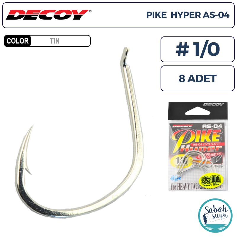 Decoy AS-04 Pike Hyper Jigging Asist İğne TIN #1/0 (8 Adet)