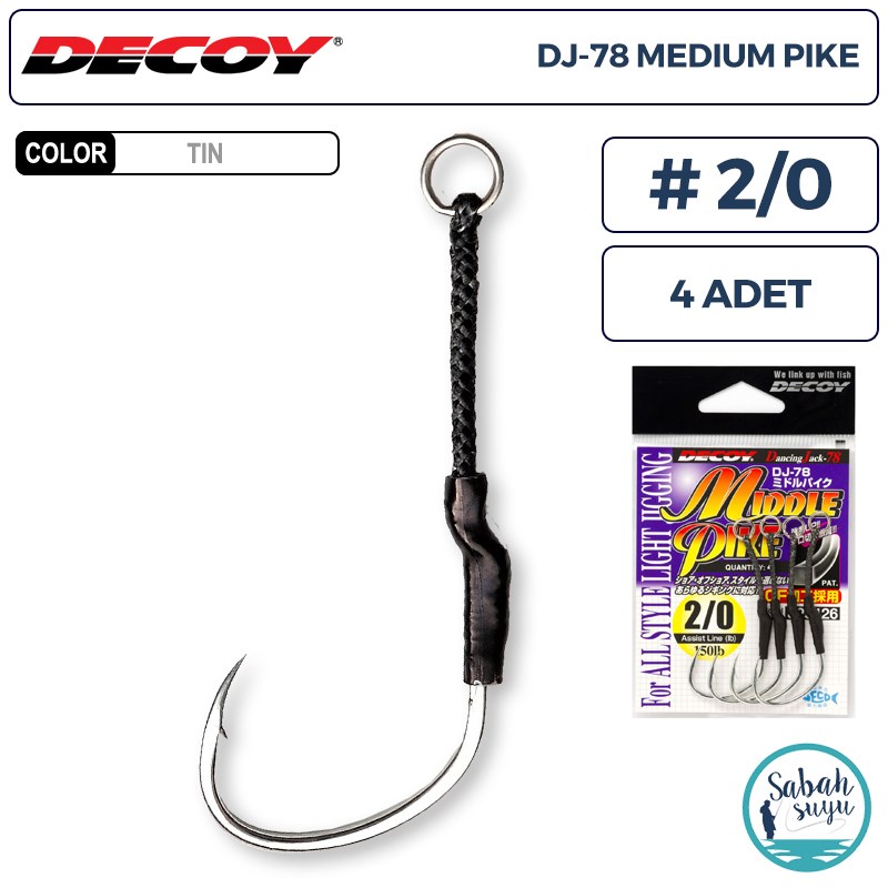 Decoy DJ-78 Middle Pike Tekli Asist İğnesi #2/0 (4 Adet)