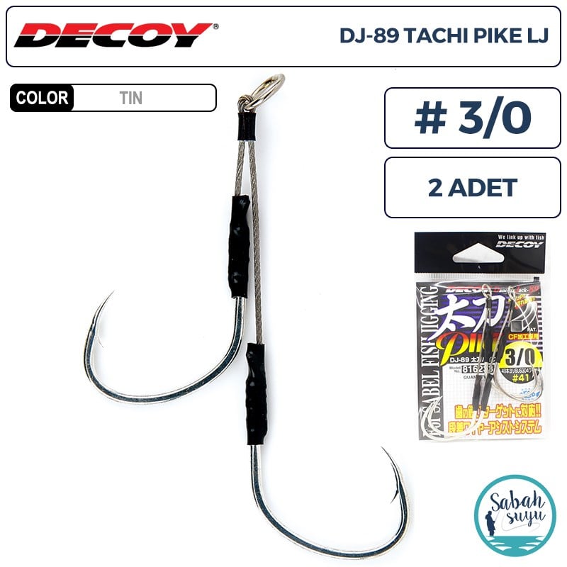 Decoy DJ-89 Tachi Pike LJ Çiftli Jig Asist İğnesi #3/0 (2 Adet)