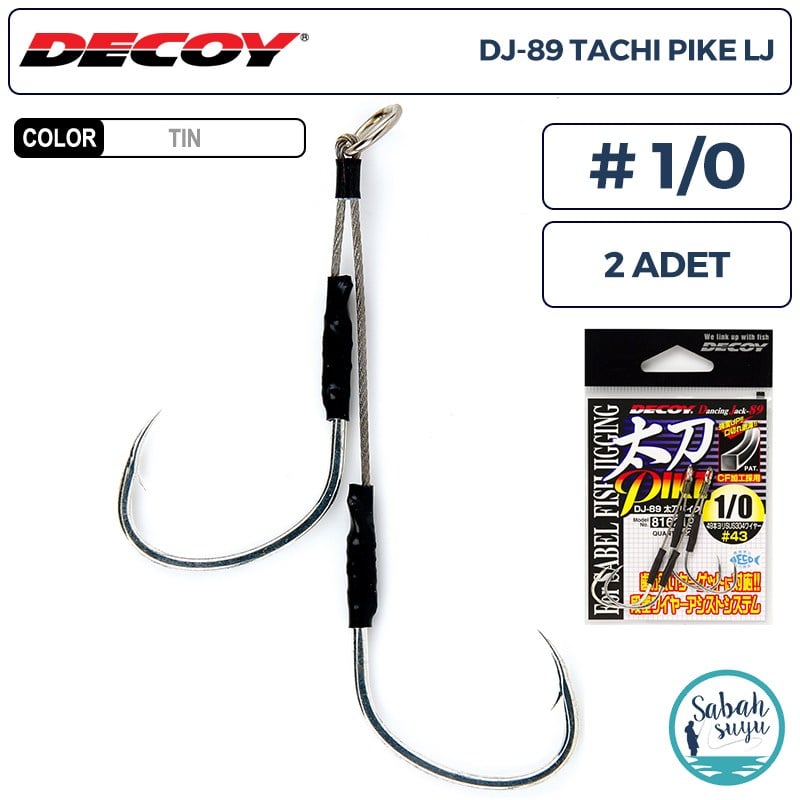 Decoy DJ-89 Tachi Pike LJ Çiftli Jig Asist İğnesi #1/0 (2 Adet)