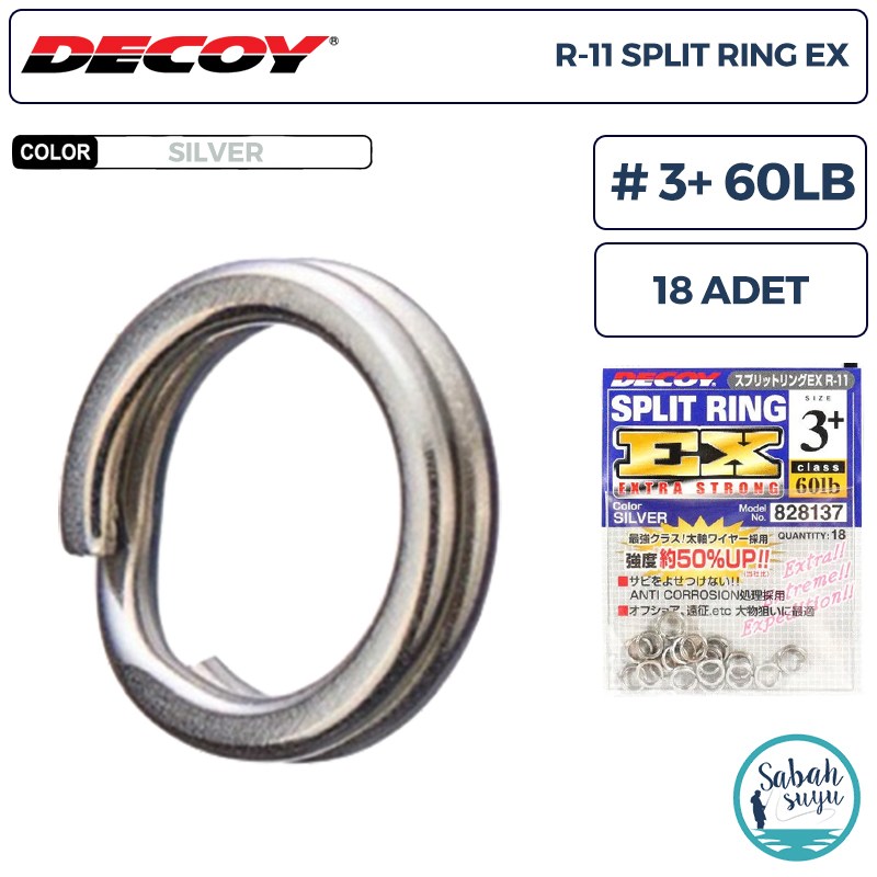 Decoy R-11 Split Ring EX Halka #3+ 60lb (18 Adet)