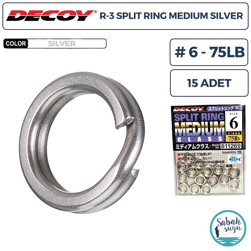 Decoy R-3 Split Ring Halka Medium Silver #6 75lb (15 Adet)