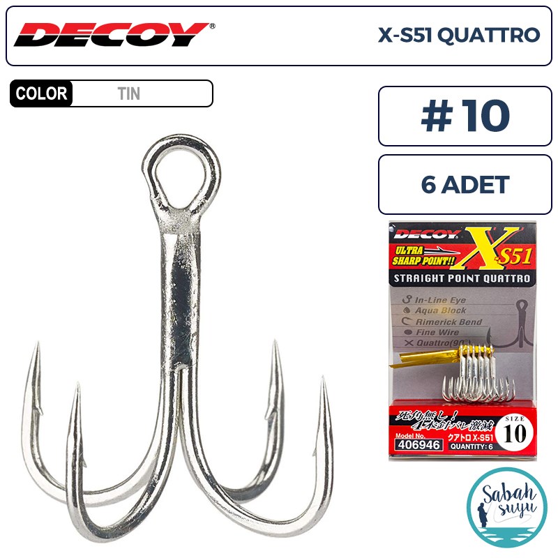 Decoy X-S51 Quattro Dörtlü İğne TIN #10 (6 Adet)