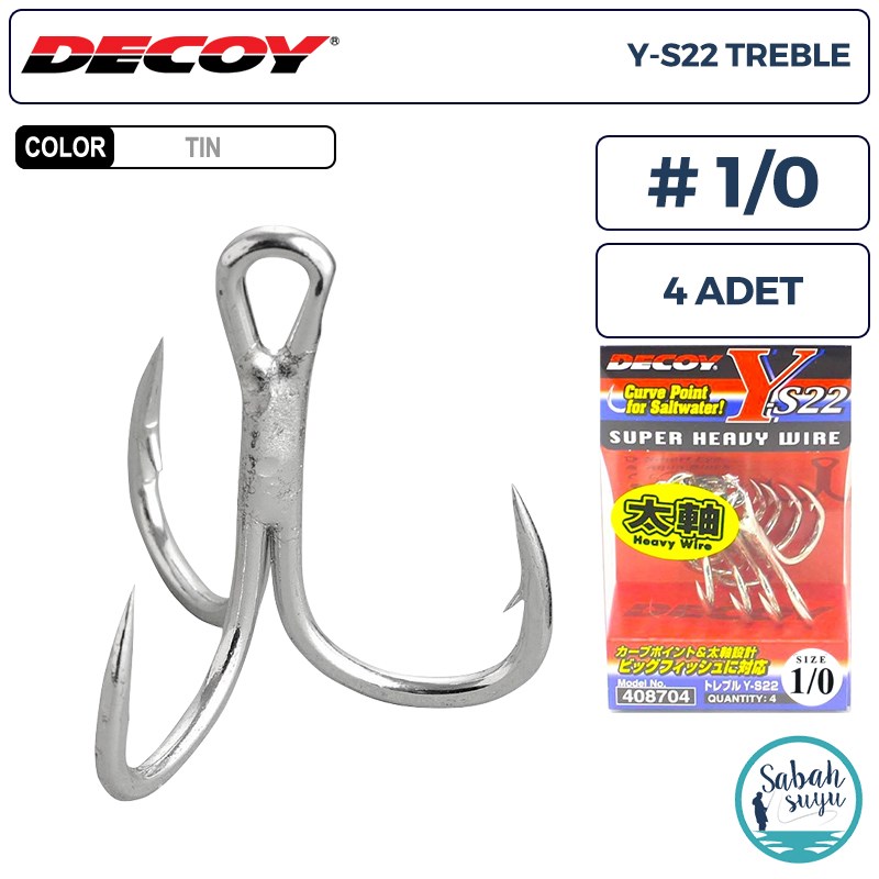 Decoy Y-S22 Standart Treble Üçlü İğne TIN #1/0 (4 Adet)