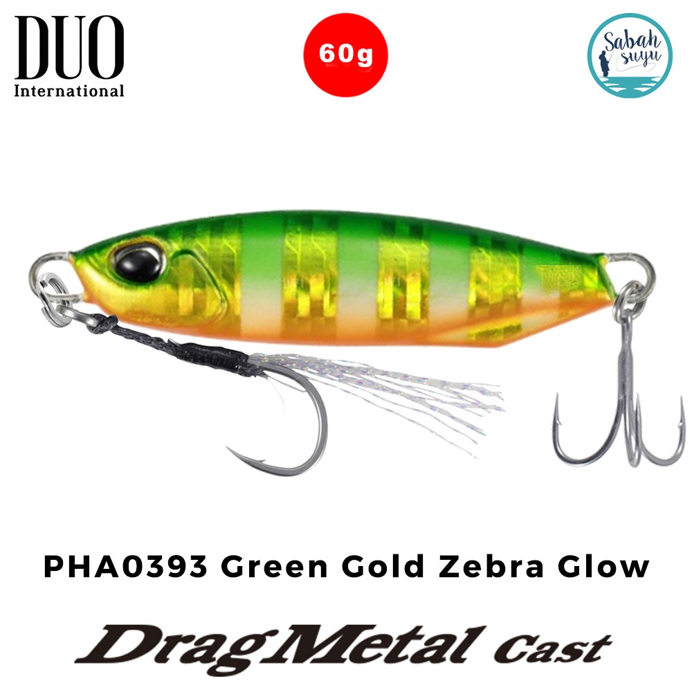Duo Drag Metal Cast Jig 60gr. PHA0393 Green Gold Zebra Glow