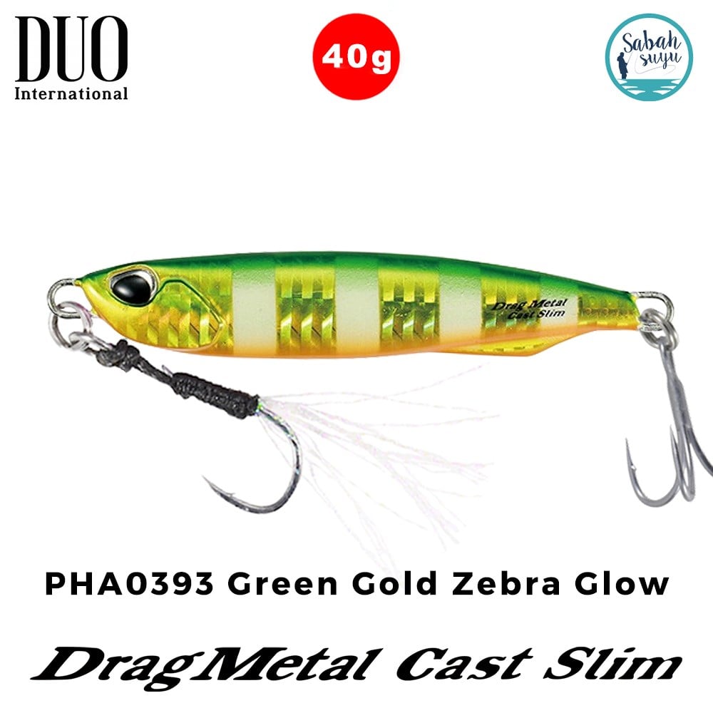 Duo Drag Metal Cast Slim Jig 40gr. PHA0393 Green Gold Zebra Glow