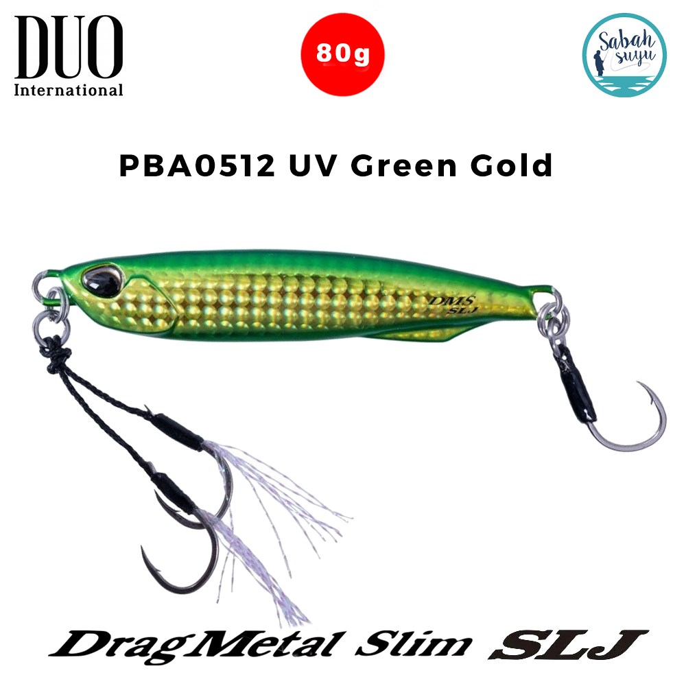 Duo Drag Metal Slim SLJ Jig 80gr 90mm PBA0512 UV Green Gold