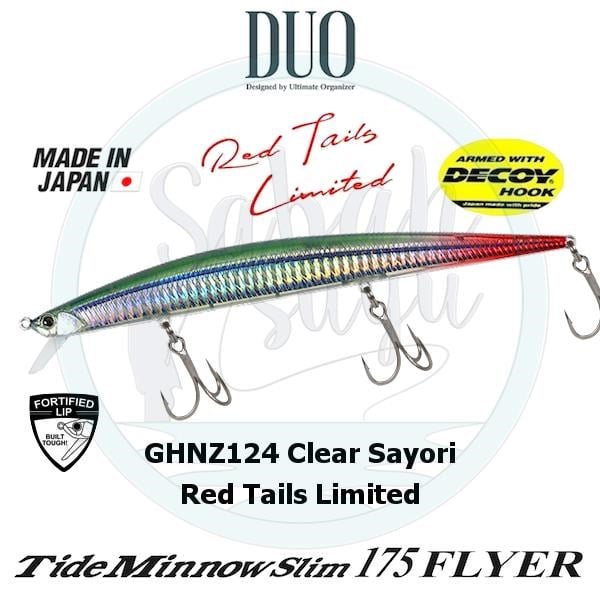 Duo Tide Minnow Slim 175 FLYER GHNZ124 Clear Sayori Red Tail Limited Sahte Balık
