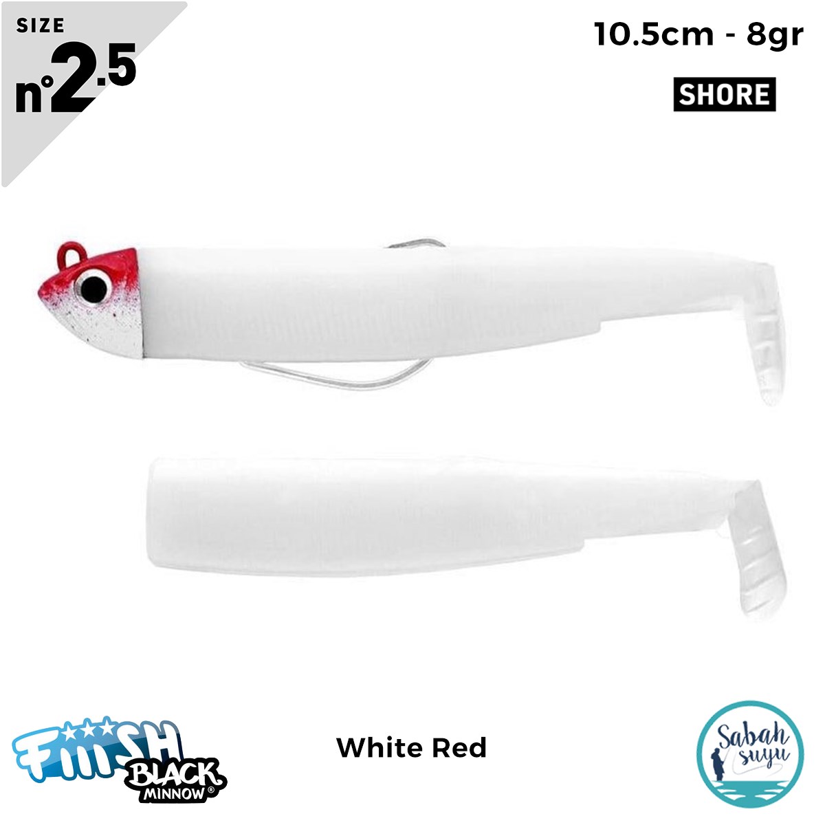 Fiiish Black Minnow BM105/2.5 BM3045 Combo Shore 10.5cm 8gr White Red