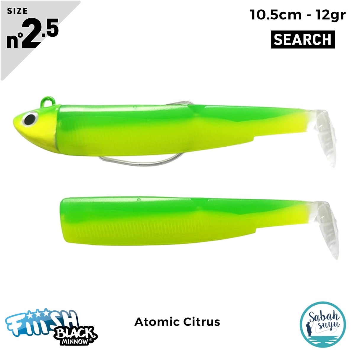 Fiiish Black Minnow BM105/2.5 BM3214 Combo Search 10.5cm 12gr Atomic Citrus