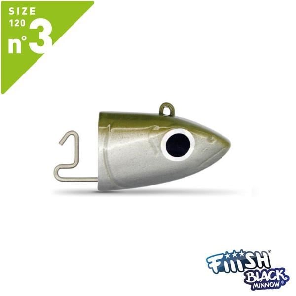 Fiiish Black Minnow BM120/3 BM002 Jig Head Offshore 25gr Khaki
