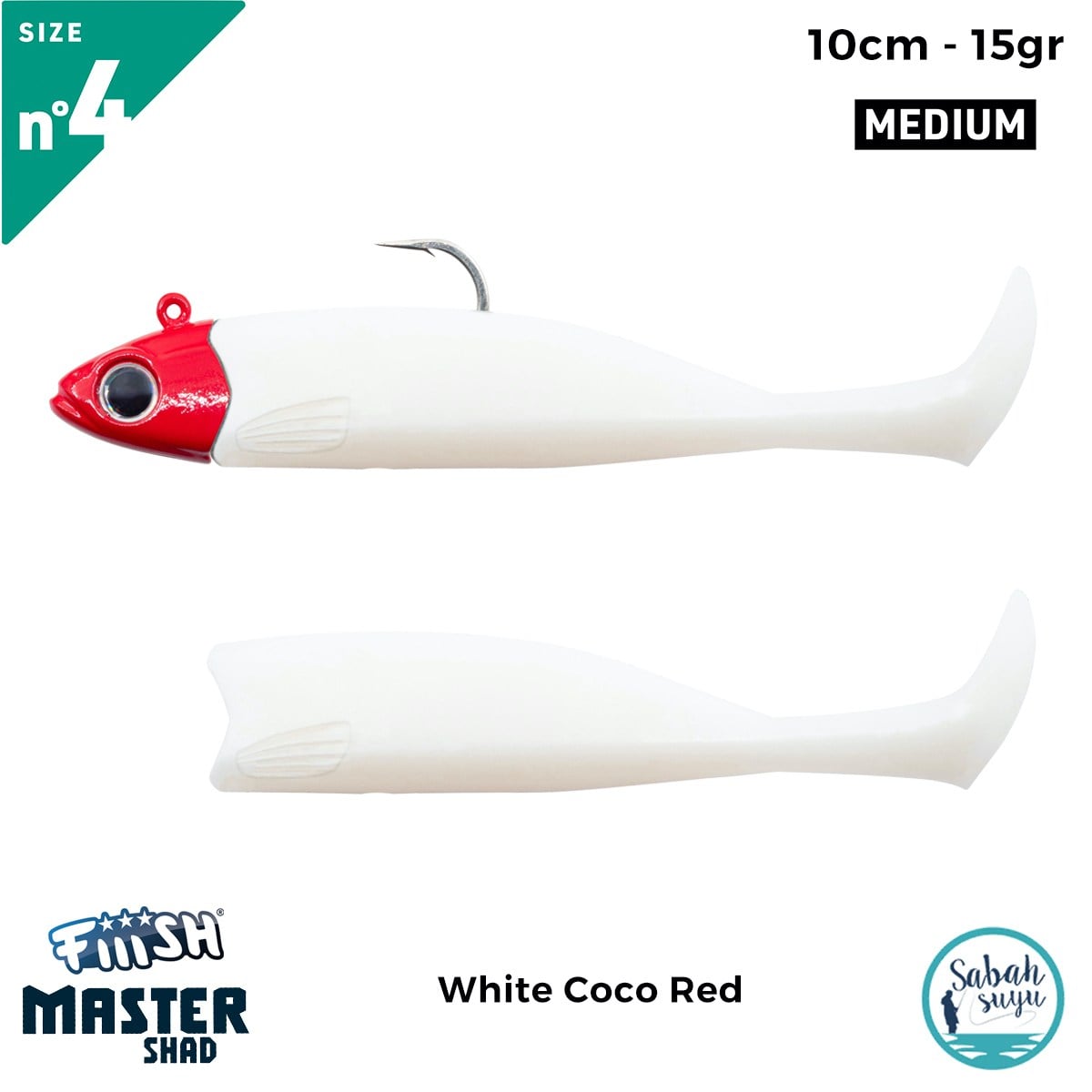 Fiiish Master Shad MS100/4 MS4520 Combo Medium 10cm 15gr White Coco Red