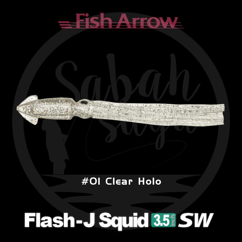 Fish Arrow Flash J Squid 9cm SW #01 Clear Holo Silikon Kalamar (5 Adet)