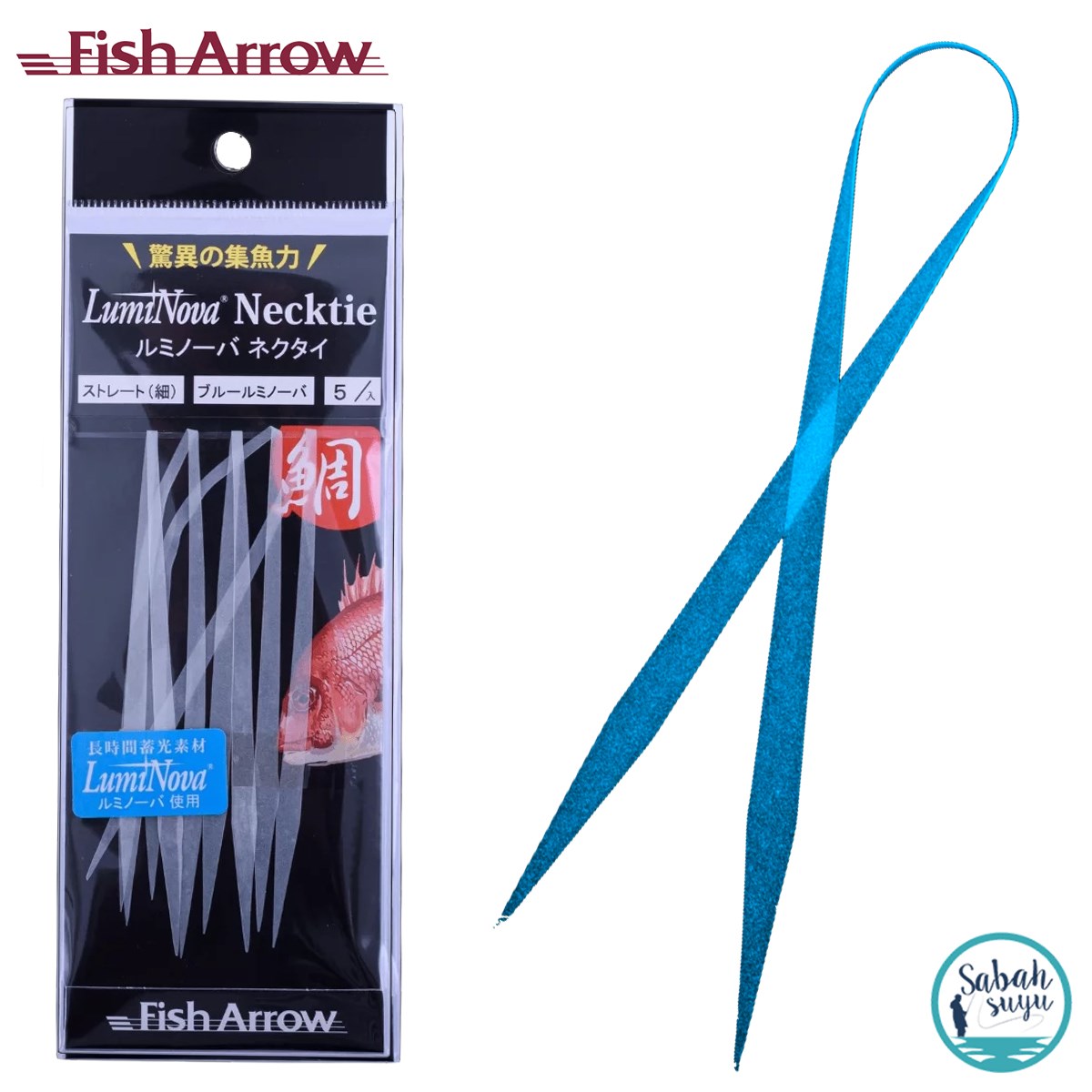 Fish Arrow LumiNova Straight Necktie Blue Glow (5 Adet)