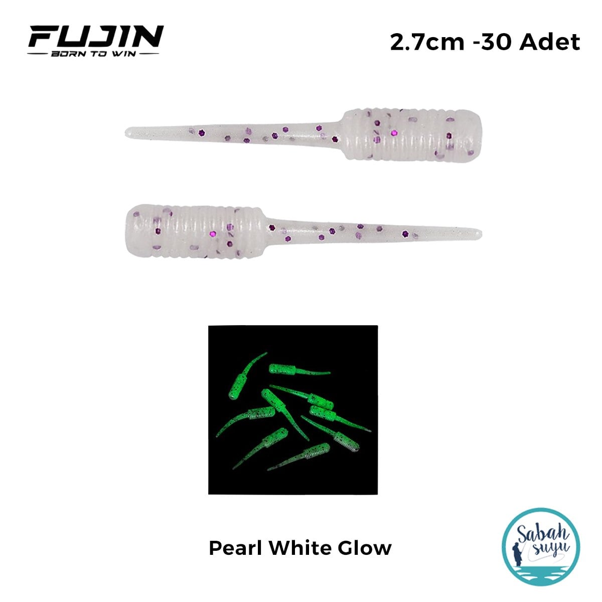 Fujin Baby Fry LRF Silikon 2.7 cm Pearl White Glow (30 Adet)