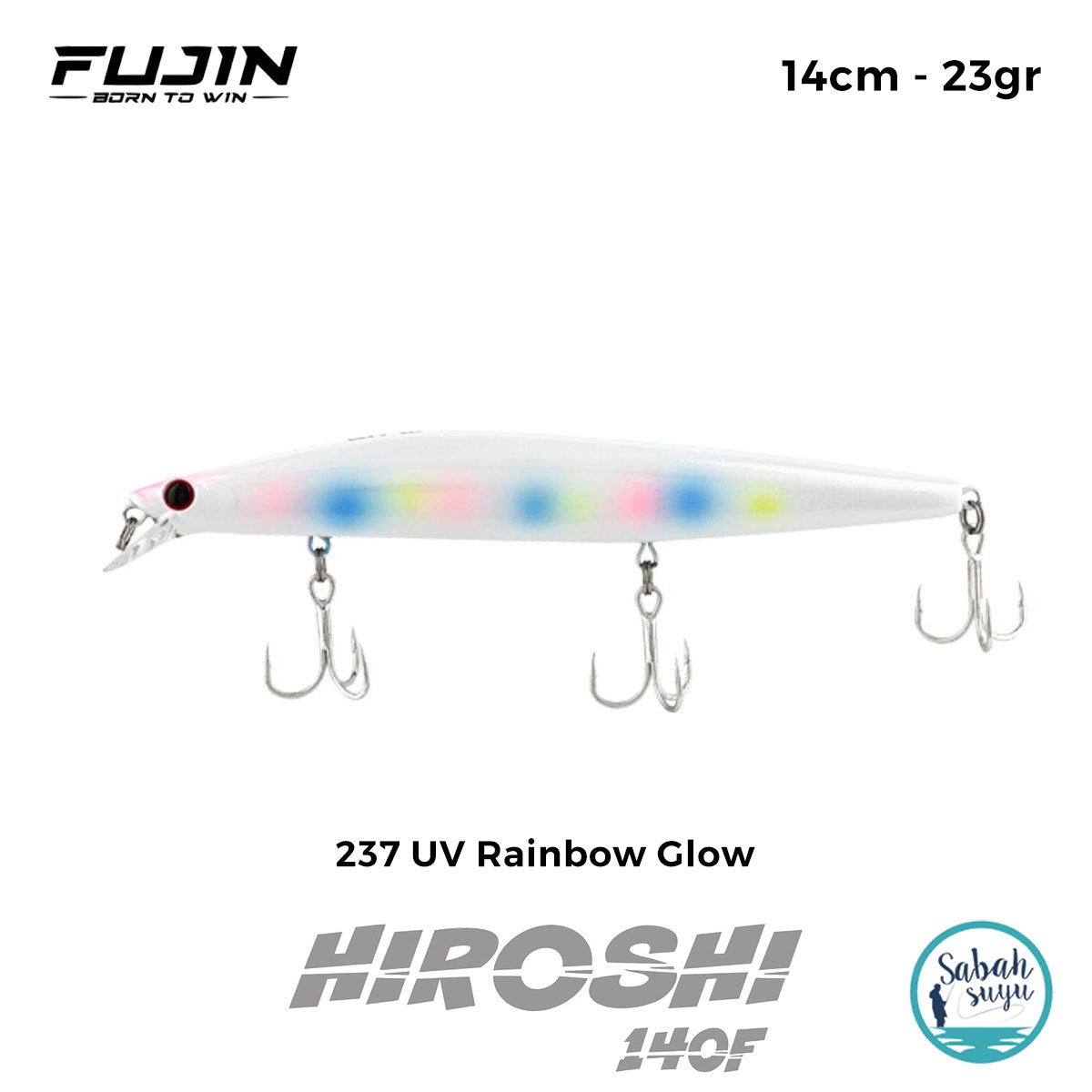 Fujin Hiroshi 140F 14cm 23gr Maket Balık 237 UV Rainbow Glow