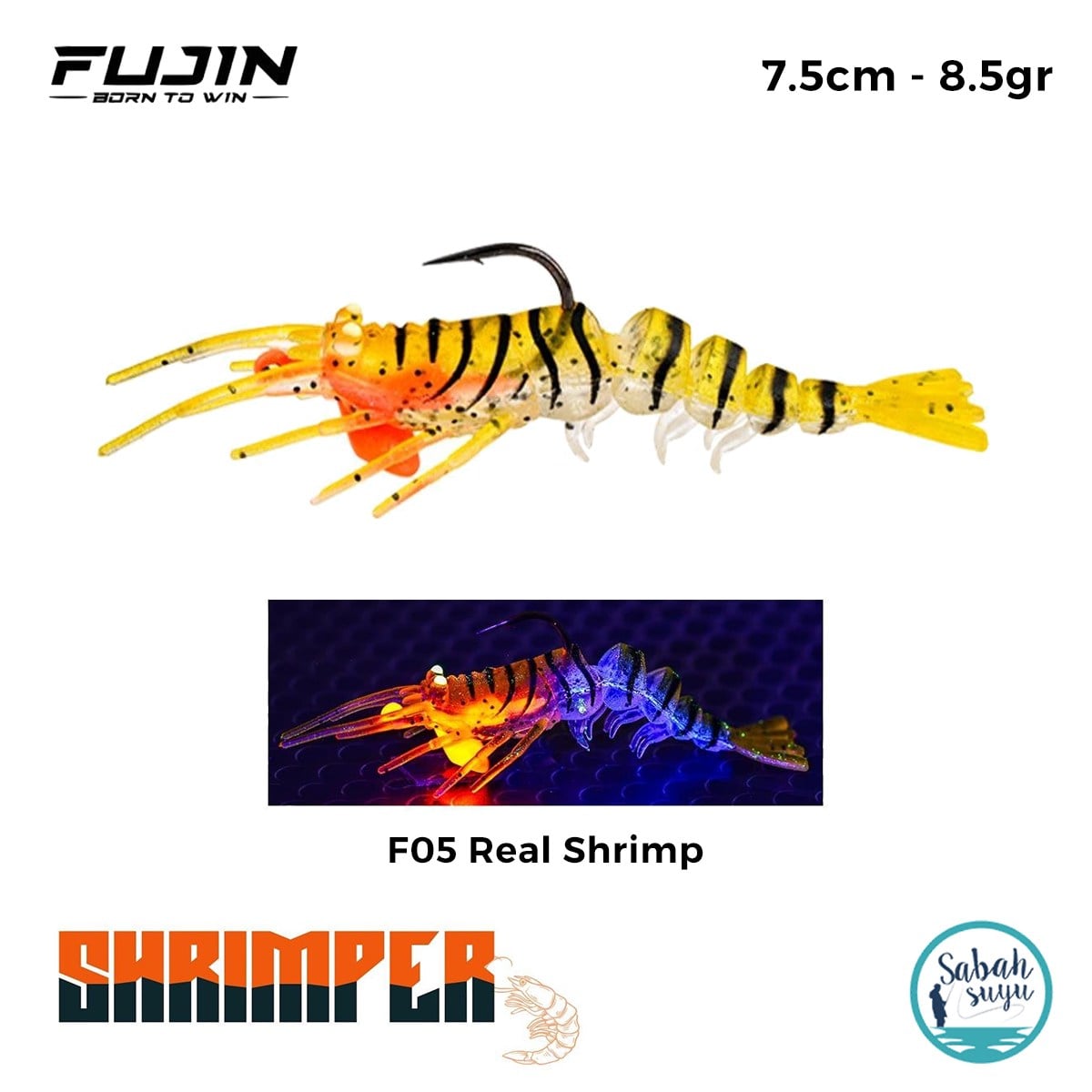 Fujin Shrimper 7.5cm 8.5gr Silikon Karides F05 Real Shrimp