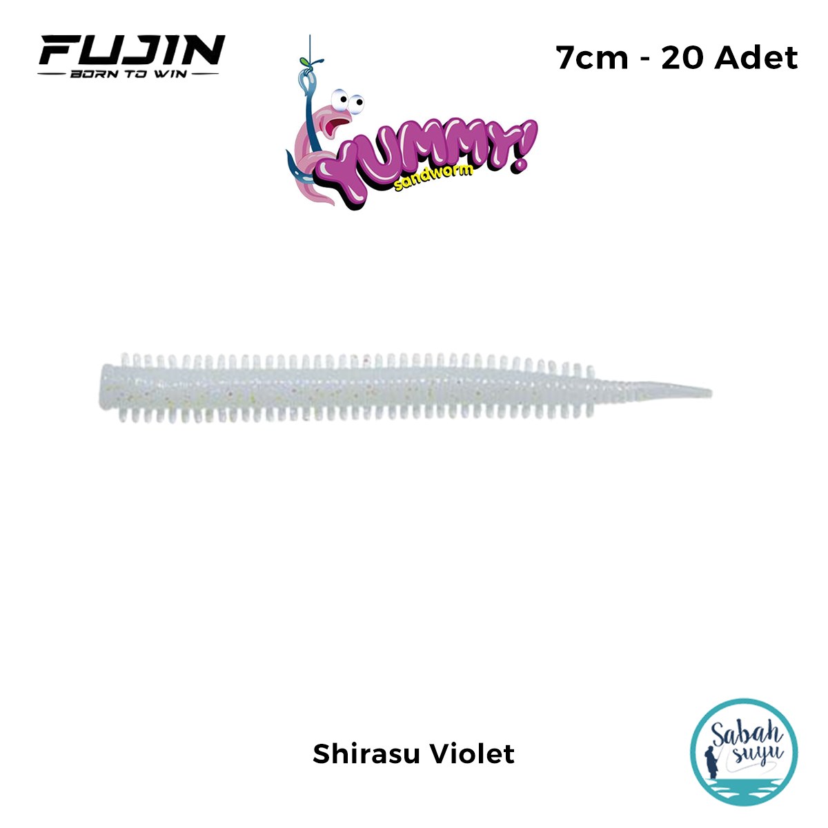 Fujin Yummy Sandworm LRF Silikon 7 cm Shirasu Violet (20 Adet)