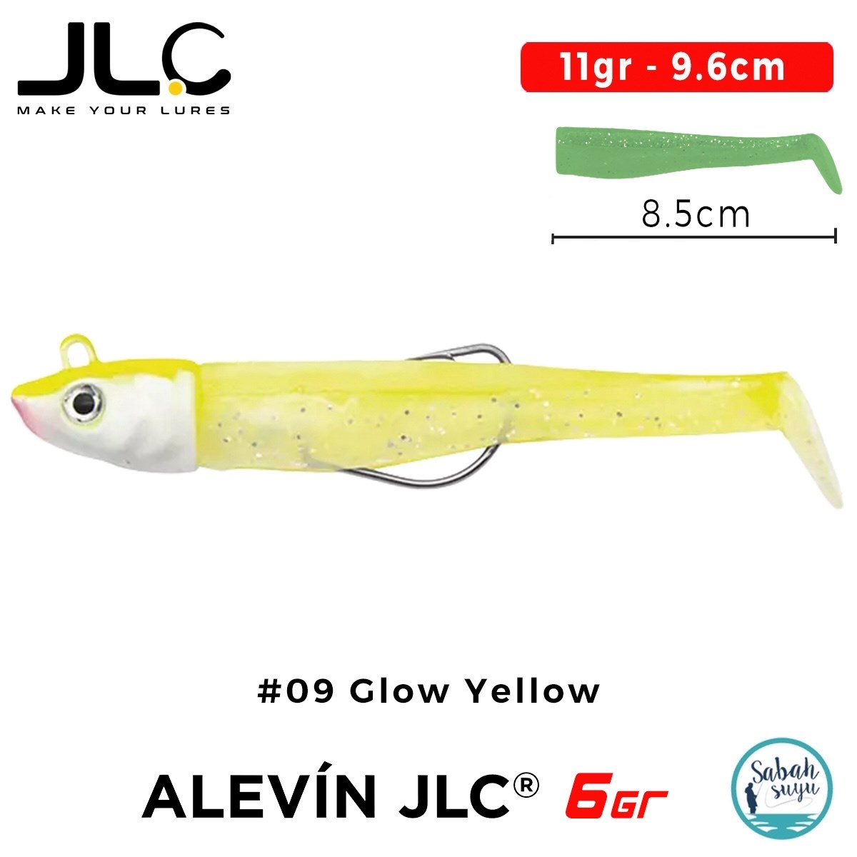 JLC Alevin Set 11gr 9.6cm #09 Glow Yellow Silikon Balık