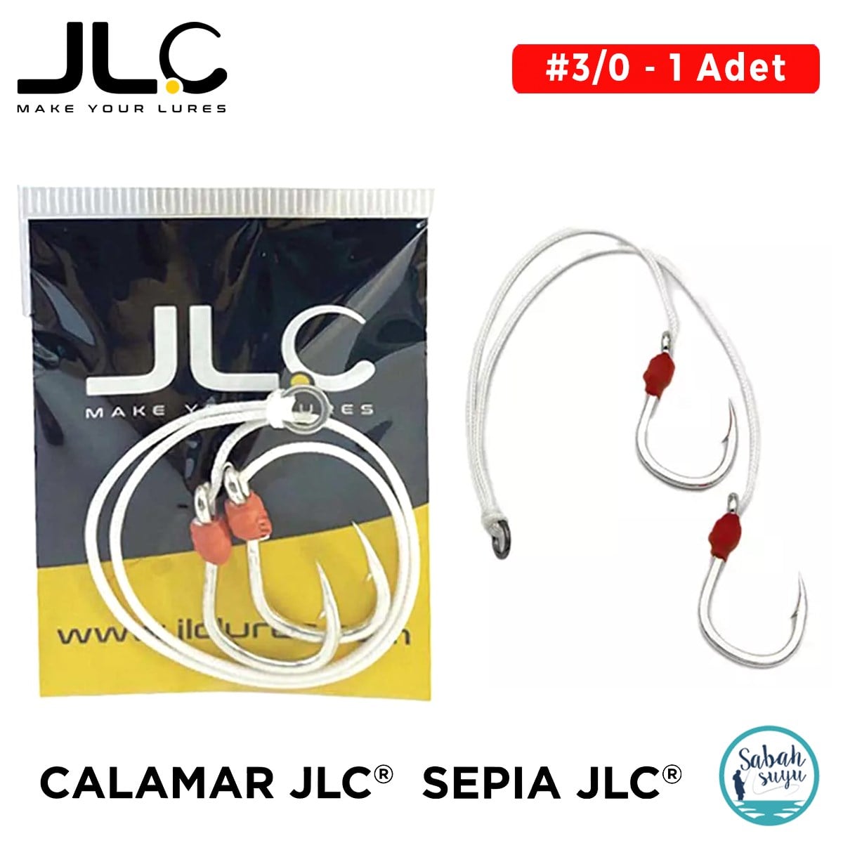 JLC Çiftli Hazır Asist İğne #3/0 Calamar / Sepia (1 Adet)