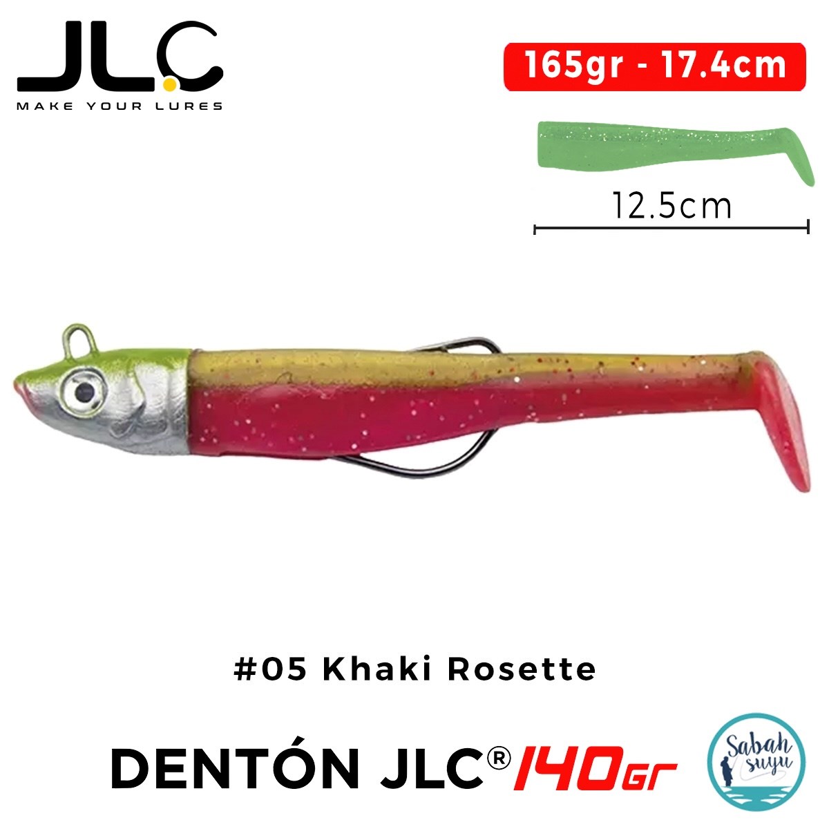 JLC Denton 140 Set 165gr 17.4cm #05 Khaki Rosette Silikon Balık