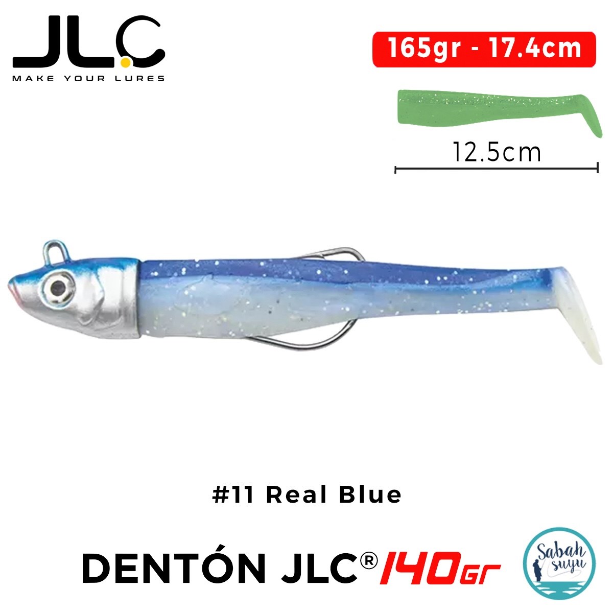JLC Denton 140 Set 165gr 17.4cm #11 Real Blue Silikon Balık